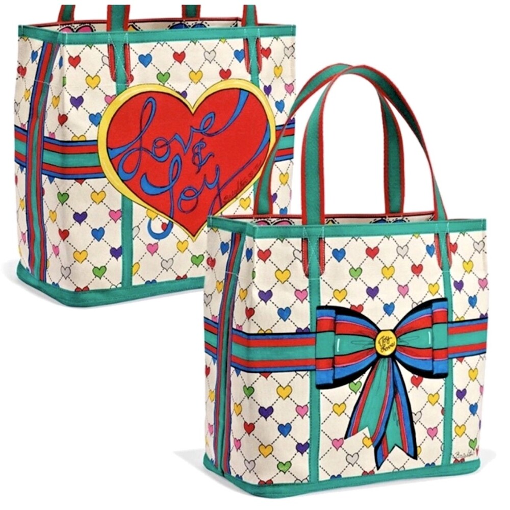 BRIGHTON Love & Joy Shopping Tote Bag Tom Clancy Design Unique Chic Durable NEW